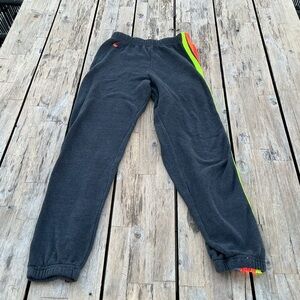 Aviator Nation Navy Joggers with Rainbow Stripes- size 12